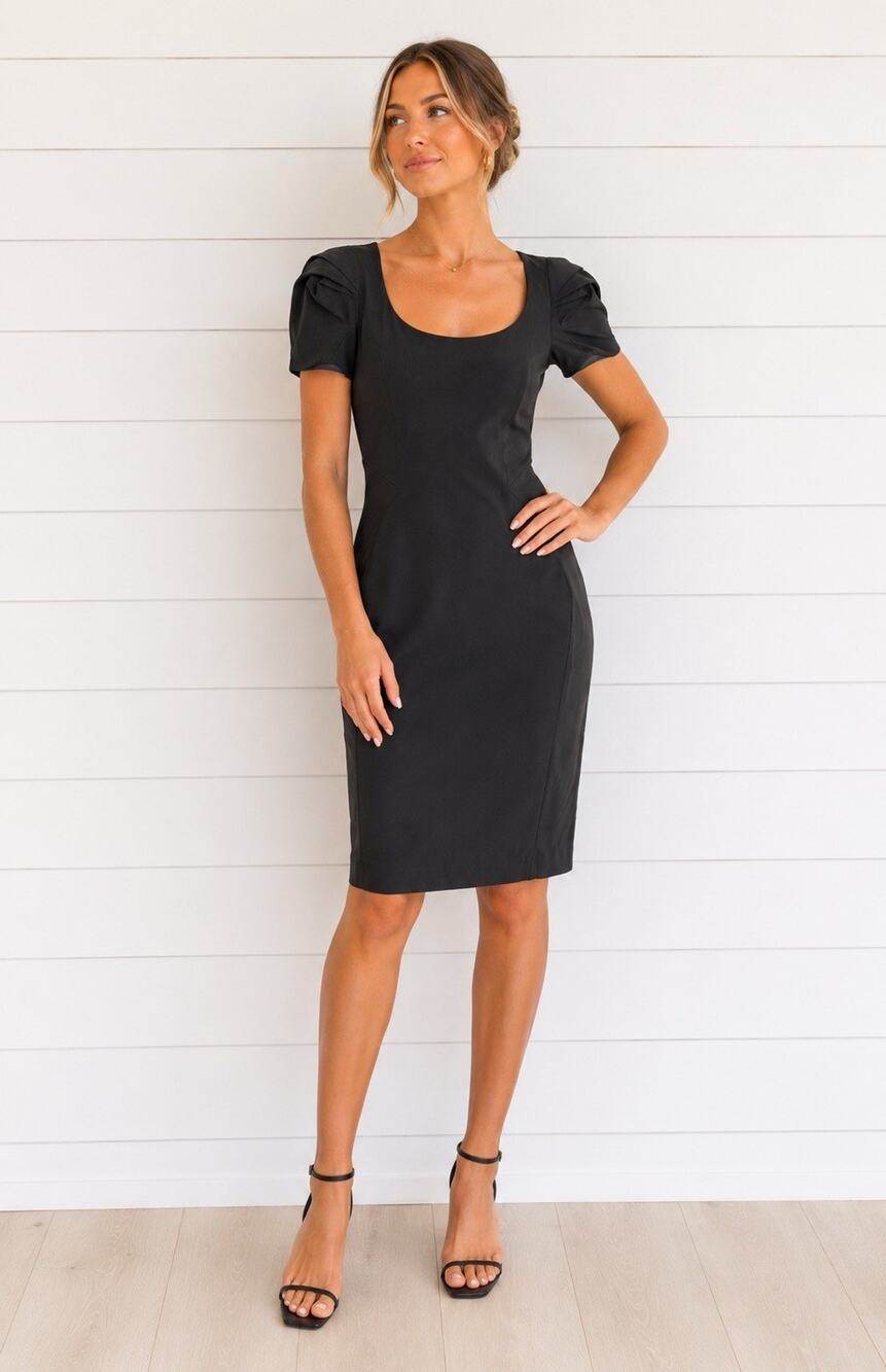 ZAC POSEN Cap Sleeve Pleated Gray Sheath Midi Dress Size 8